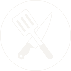 Icon depicting a crossed knife and spatula