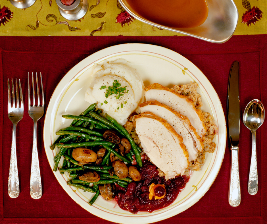 thanksgiving dinner on a plate